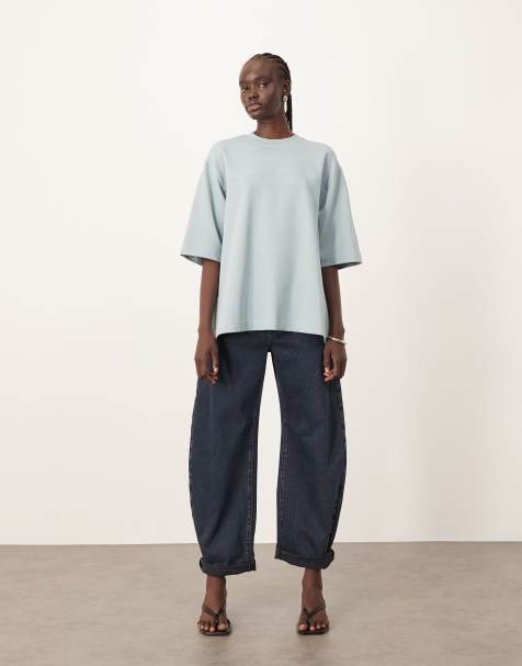 ARRANGE Tova tapered curved leg Jean with roll hem in blue black - view 1