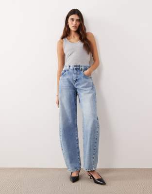 Women Curved Hem Loose Tapered Pants main image 0