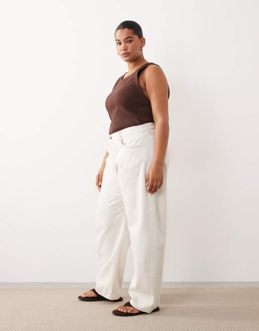 ARRANGE - Tova - Tapered hvide jeans med buede ben og opsmøgede kanter, 2 af 5
