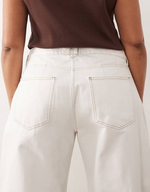 ARRANGE - Tova - Tapered hvide jeans med buede ben og opsmøgede kanter, 5 af 5