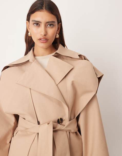 ARRANGE - Trench-coat court à double boutonnage avec détail cape - Fauve - view 1
