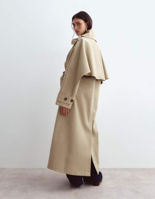 ARRANGE trench con collo a imbuto e cintura premium color stone, 3 di 5