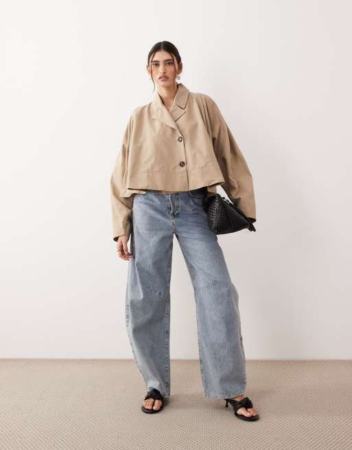 ARRANGE - Trench corto color cuoio in coordinato