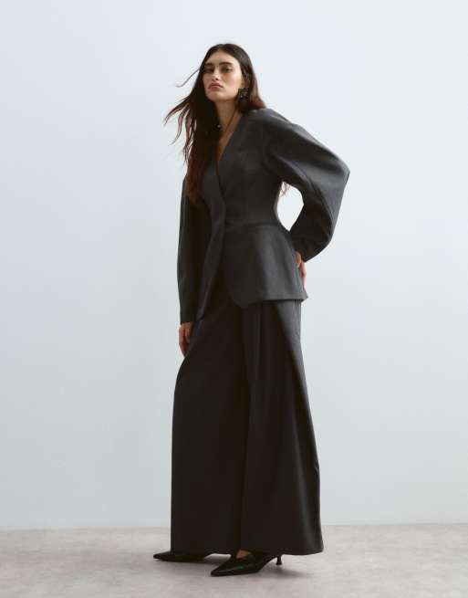 ARRANGE Twill-Kombiteil mit weitem Bein in Grau, 2 von 5