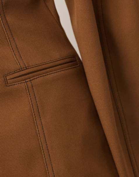 ARRANGE twill sculpted blazer co-ord in brown - view 2