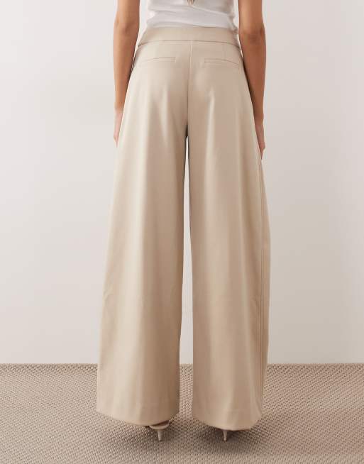 ARRANGE twill wide leg trouser co-ord in stone, 4 of 5