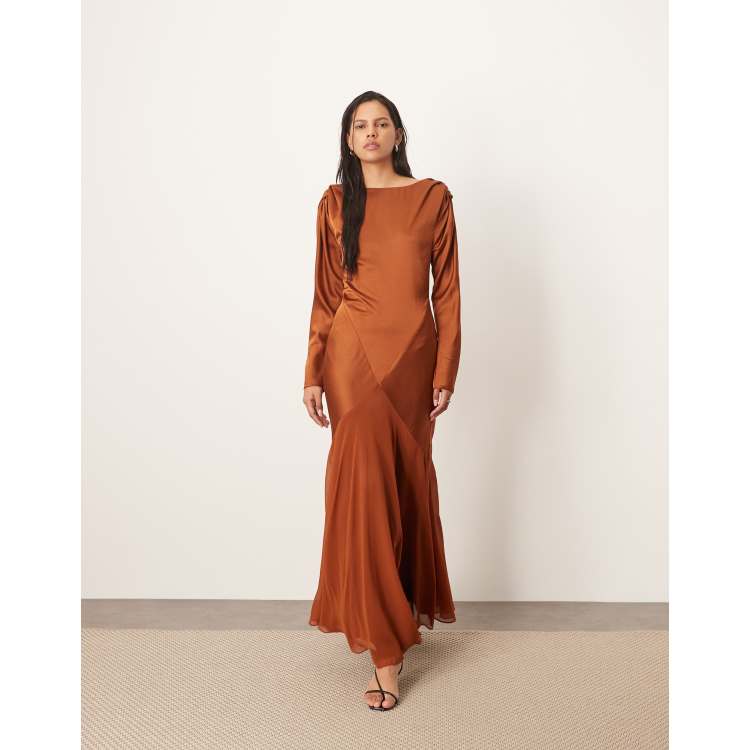 chinese dress ladies Caramel Miranda Draped Maxi Dress