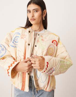 Arrange Ultimate Embroidered Quilted Bomber Jacket