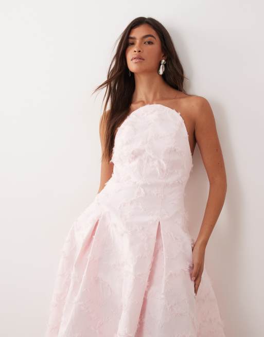 ARRANGE - Vestito lungo a fascia strutturato testurizzato rosa chiaro, 2 di 4
