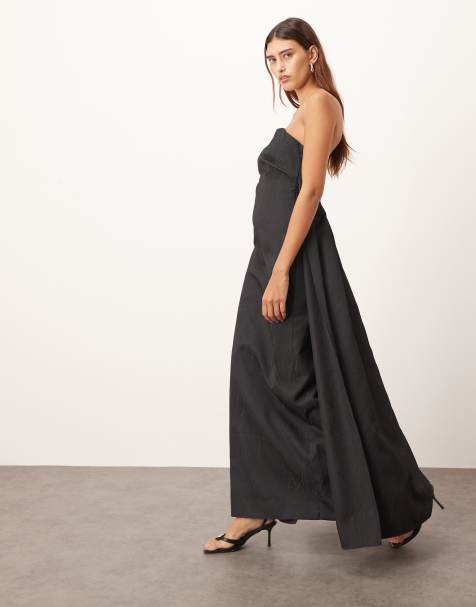 YILEEGOO Maxi Abito Da Donna Con Schiena Scoperta E Schiena Bassa, Elegante, Senza Spalline Lungo A Fascia Per Cocktail Party B Kaki M 127679037 - Foto 11