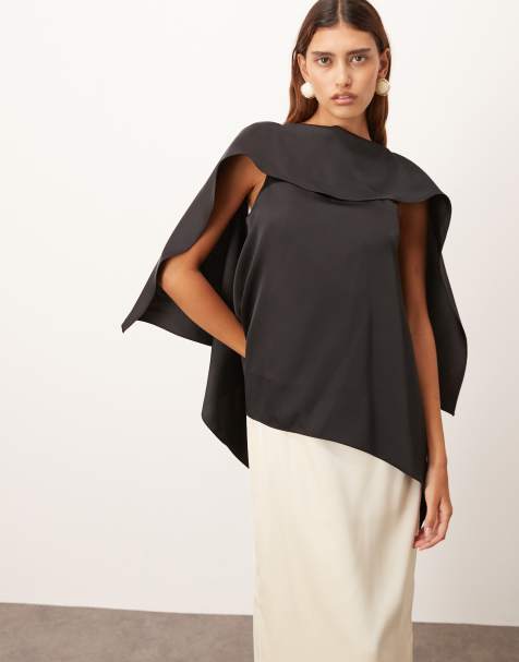 ARRANGE - Vestito midi a colonna bianco e nero colorblock con scollo squadrato e sciarpa al collo - view 1