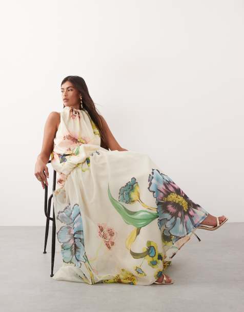 ARRANGE - Vestito midi in organza a pieghe con stampa botanica a fiori - view 1