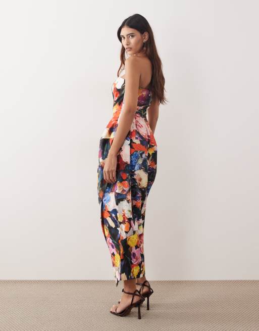 ARRANGE - Volumineuze midi bandeau-jurk met structuur en bloemenprint, 4 van 4