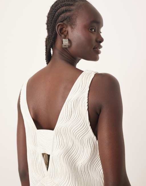 white plunge mini dress Oh Polly Versailles embellished plunge mini dress in white