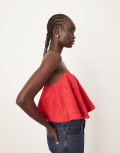 [ARRANGE] ARRANGE wavey texture structured trapeze cami top in red 14 Red