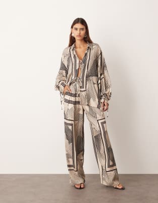ARRANGE - Weiche Hose mit Schalmuster, Kombiteil-Bunt