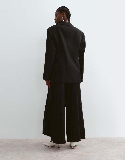 ARRANGE weit geschnittene Anzughose als Kombiteil mit abnehmbarem Drapierdetail in Schwarz, 4 von 5