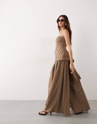 ARRANGE wide leg pants in chocolate stripes - part of a set chocolate stripe