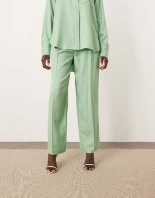 Arrange Wide Leg Pants With Contrast Stitch In Green