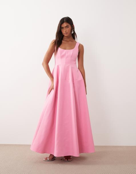 chinese dress ladies Rent Asos Edition Satin Halter Cowl Maxi Dress In Blush In Light Pink