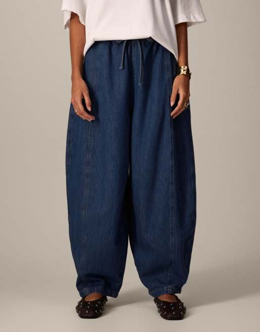 ARRANGE Willa barrel trouser in soft blue denim, 4 of 5