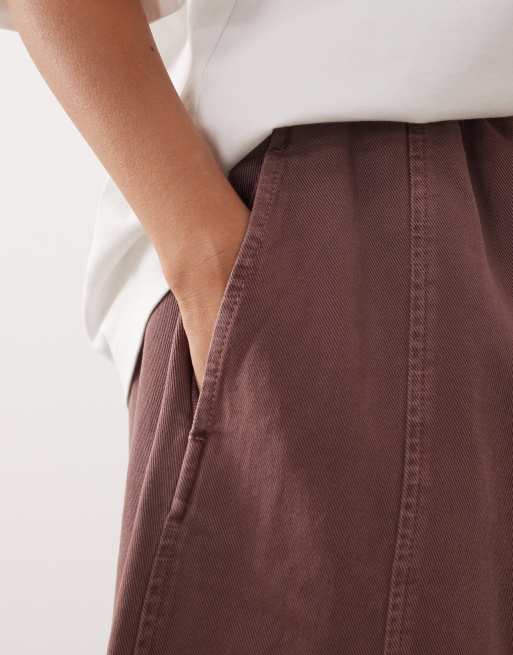 ARRANGE – Willa – Hose in verwaschenem Schokobraun mit elastischem Bund und Kordelzug, 5 von 5
