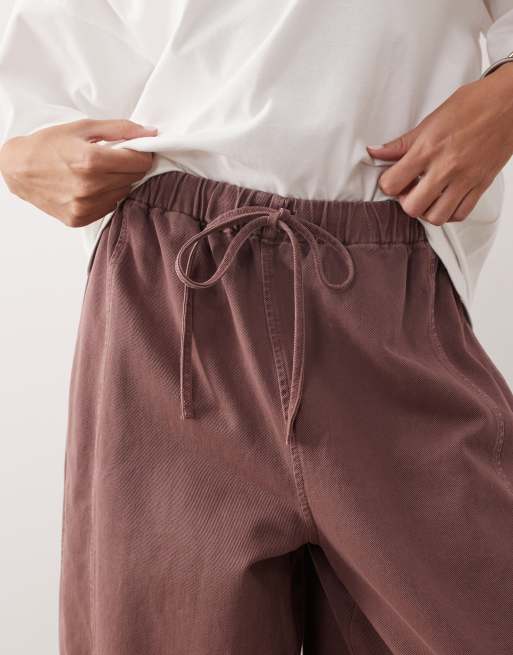 ARRANGE - Willa - Pantalon avec taille élastique à cordon de serrage - Chocolat délavé, 3 de 5