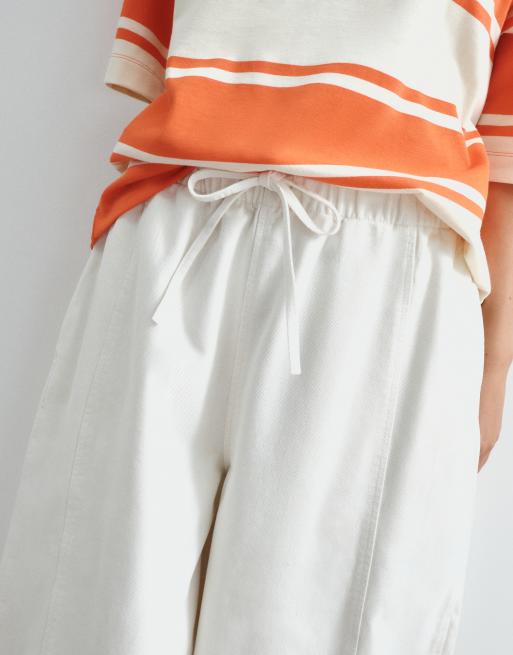 ARRANGE - Willa - Pantalones blanco hueso lavado con cintura elástica con cordón ajustable, 2 de 5