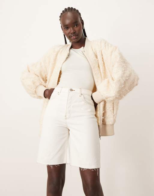 ARRANGE Wilson denim slouchy shorts in ecru, 4 of 5
