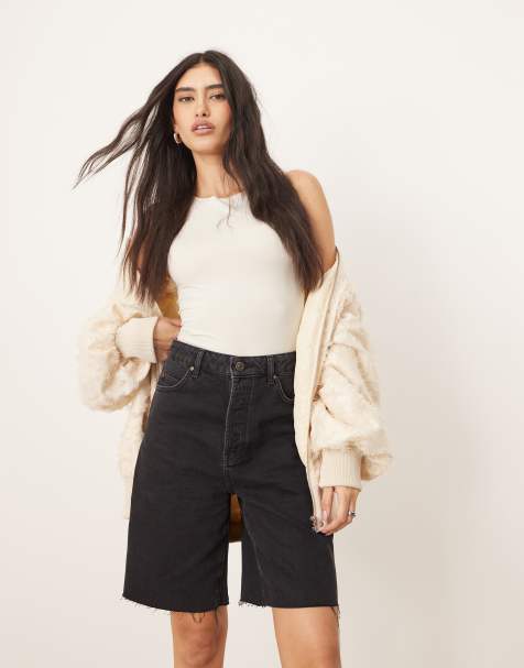 ARRANGE Wilson denim slouchy shorts in washed black - view 1