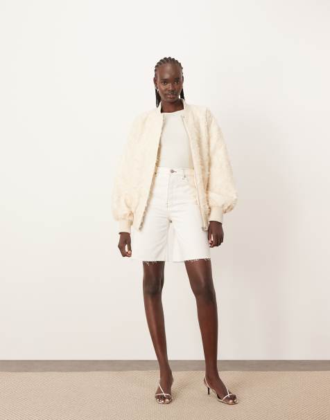 ARRANGE - Wilson - Ecrufarvede og løstsiddende shorts i denim - view 1
