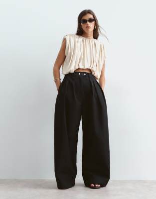 ARRANGE Wylder tailored high waist wide leg pants in black