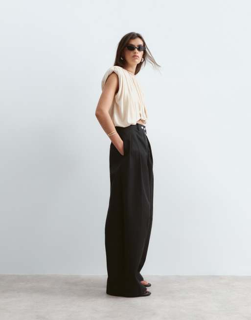 ARRANGE Wylder tailored high waist wide leg pants in black, 6 of 6