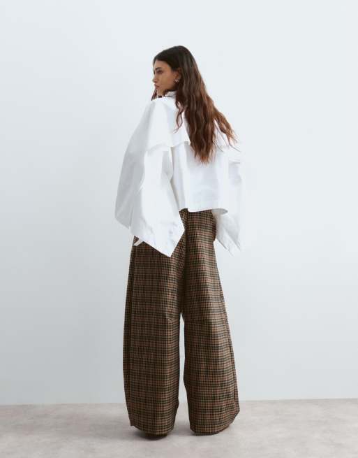 ARRANGE Wylder tailored high waist wide leg&nbsp;trouser&nbsp;in check, 4 of 5