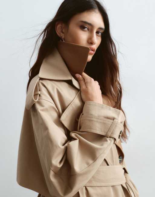 ARRANGE – Zweifarbiger, zweireihiger Trenchcoat in Hellbraun mit Reverskragen, 2 von 4