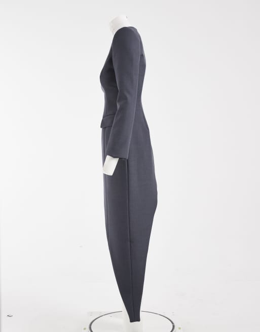 ARRANGE&nbsp;tailored asymmetric longline top in grey, 7 of 7