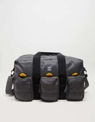 harring triple pocket holdall in gray