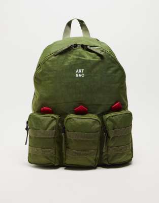 ARTSAC triple pocket backpack in khaki-Green