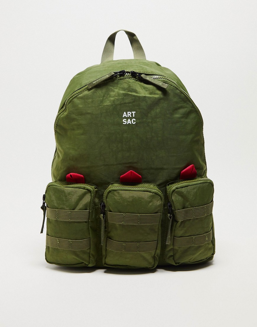 ARTSAC triple pocket backpack in khaki-Green