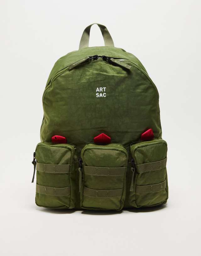 ARTSAC triple pocket backpack in khaki