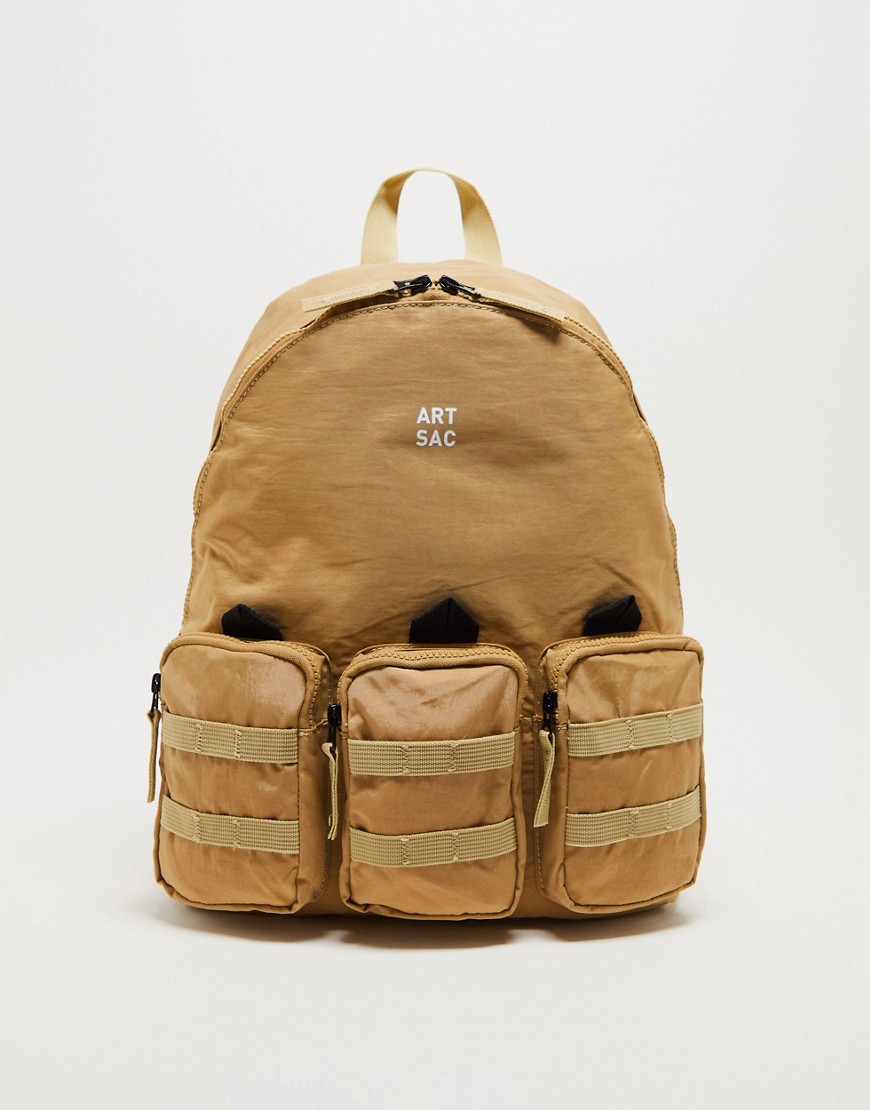 ARTSAC triple pocket backpack in stone-Neutral