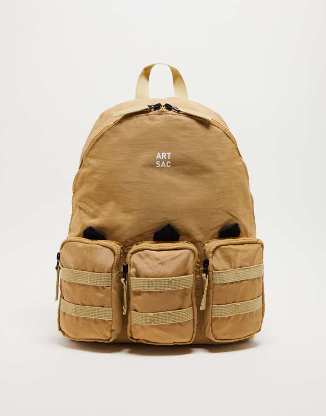 ARTSAC triple pocket backpack in stone