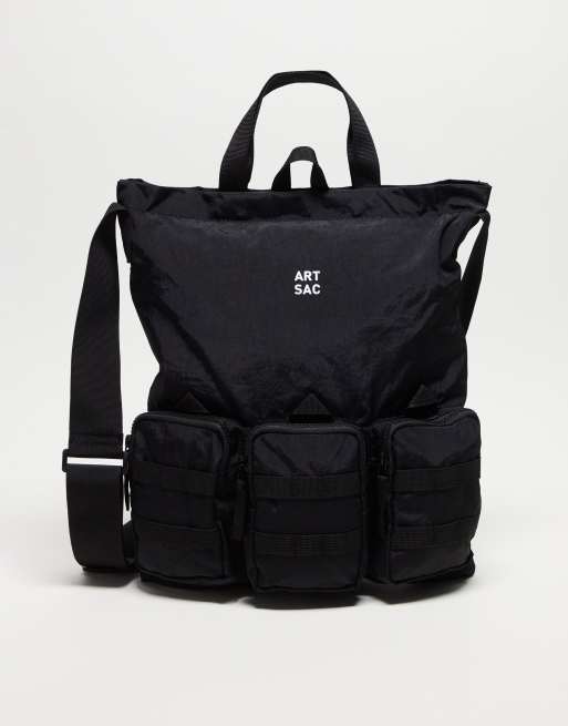 ARTSAC - Vinsent - Borsa shopping nera con tre tasche