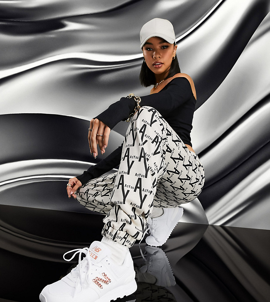 AS YOU – Oversize-Jogginghose mit All-over-Logoprint-Mehrfarbig