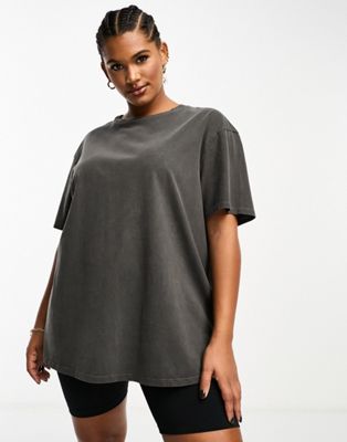 AS0S 4505 Curve Icon oversized cotton t-shirt with quick dry in washed ...