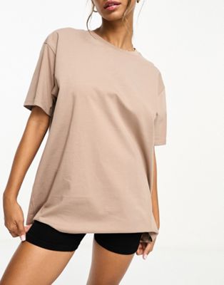 AS0S 4505 Icon oversized cotton t-shirt with quick dry in Putty