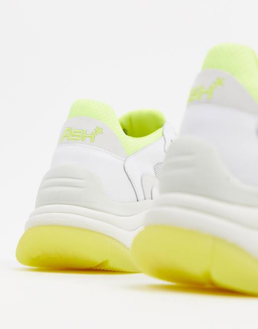 Basket blanche et jaune fluo new arrivals