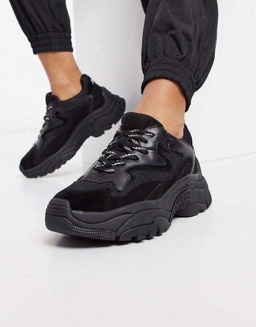 ASH Addict leather chunky sole trainers in black