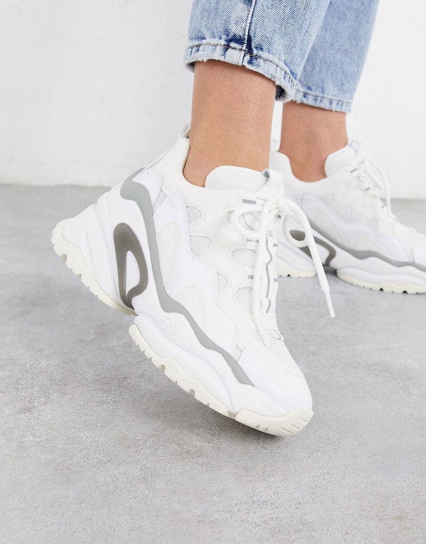 Ash Bang chunky wedged trainers in white