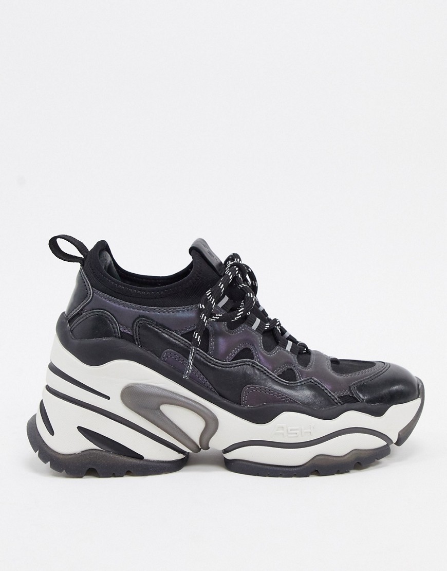 Ash – Bang – Svarta sneakers med grov kilklack